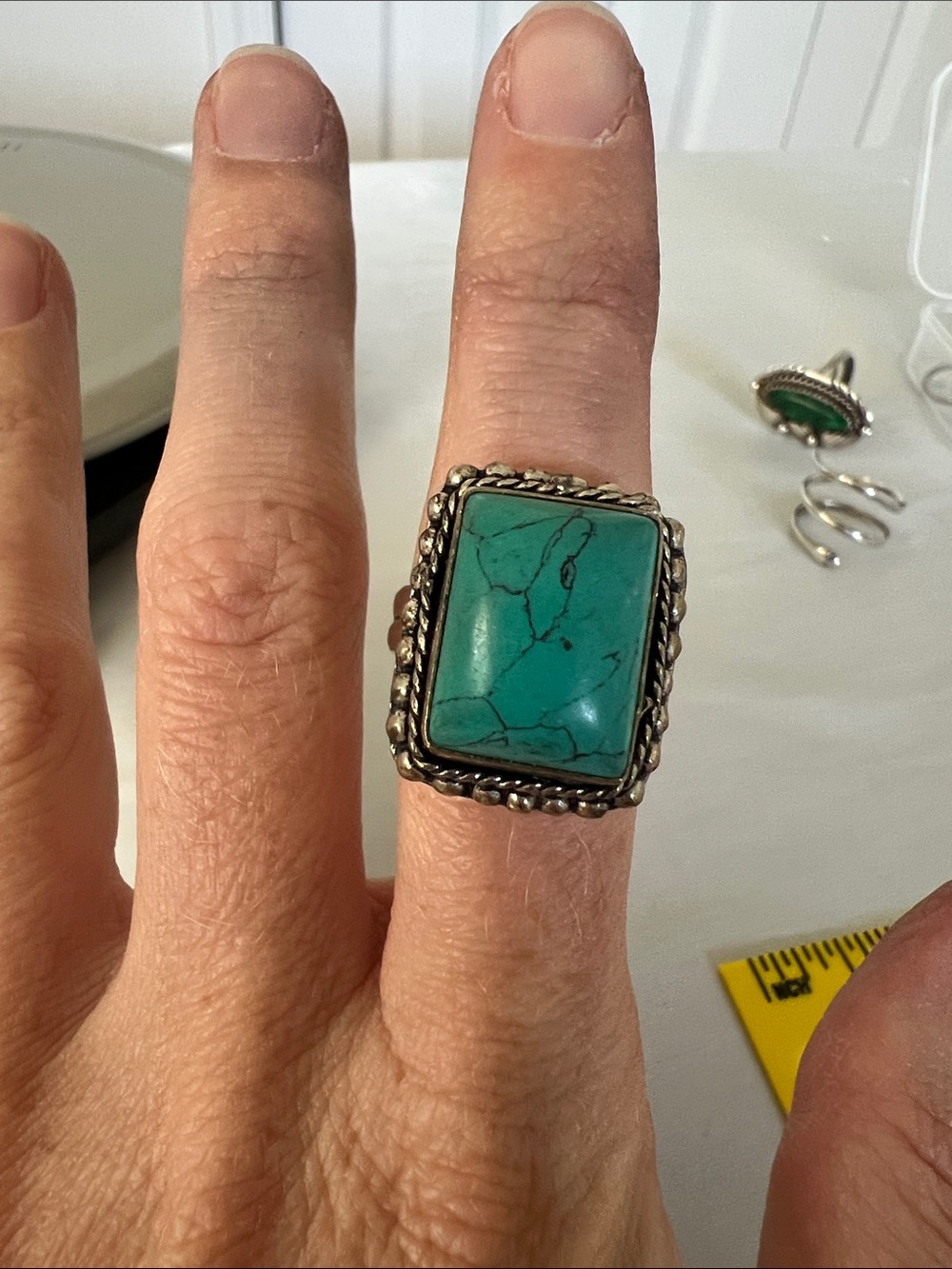 Turquoise Statement Ring with Sterling silver Setting